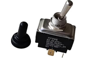 HY29E Toggle Switch ON-Off for DPST 2HP 20/15A 125/277V with Silicone Protection Cover for Electrical Panel