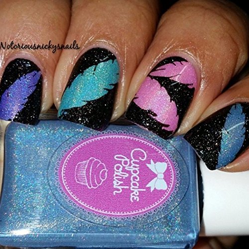 Original Feather Nail Vinyls By Twinkled T - 1 Sheet of 48 Vinyls