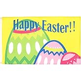 AZ FLAG - Happy Easter Flag - 3x5 Ft - 100D Polyester Happy Easter Banner with Two Metal Grommets - Fade Resistant - Vivid Colors - 3' x 5' Feet - 150x90 Cm