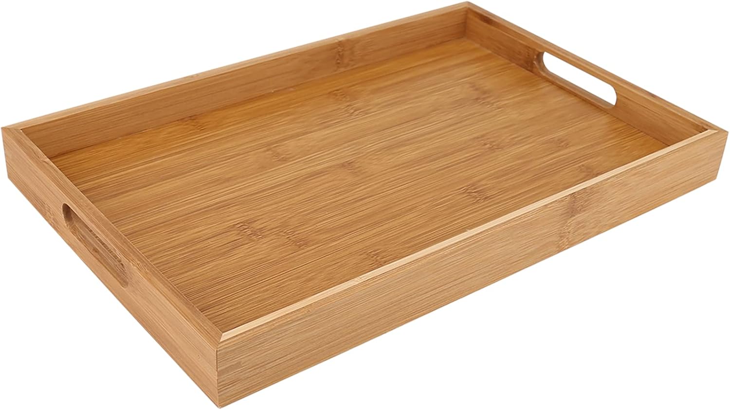 Serving Tray with Handles,Food Trays for Eating, Dinning,Bamboo Breakfast Tray,15