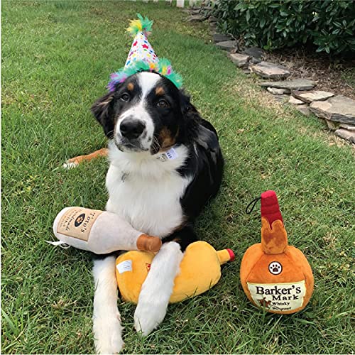 Lulubelles Power Plush Barker's Mark (Large) Yappy Hour Plush Dog Toy with Squeaker Funny