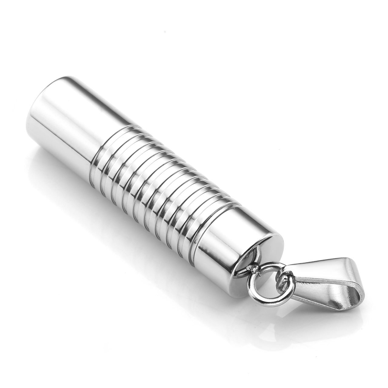 Zysta Stainless Steel Cylinder Container Memorial Keepsake Ashes Urn Pendant Necklace +24 Inches Chain+Funnel Kit+Gift Box, Cremation Jewelry