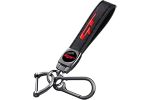 Annloysky Black Leather Metal Car Keychain Keyring Compatible with Kia K3 Forte Cerato 2021-2024 GT Cars Accessories
