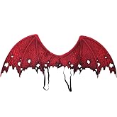 Devil Demon Bat Wings, Non-Woven Cosplay Prop for Men Women Halloween Party | Torn Distressed Demon Bat Wings Accessory, Lightweight Nonwoven Devil Wing Decor for Gothic Themed Party Outfit
