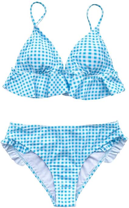 yellow gingham ruffle bikini