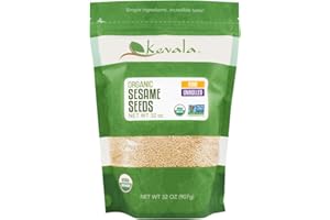 Kevala Raw Sesame Seeds Unhulled - Crunchy Seasoning with a Nutty Flavor for Healthy Snacks and Noodles, Convenient Resealable Bag for Easy Storage, Fresh Vegan Pantry Staple, 2 lb, 32 oz