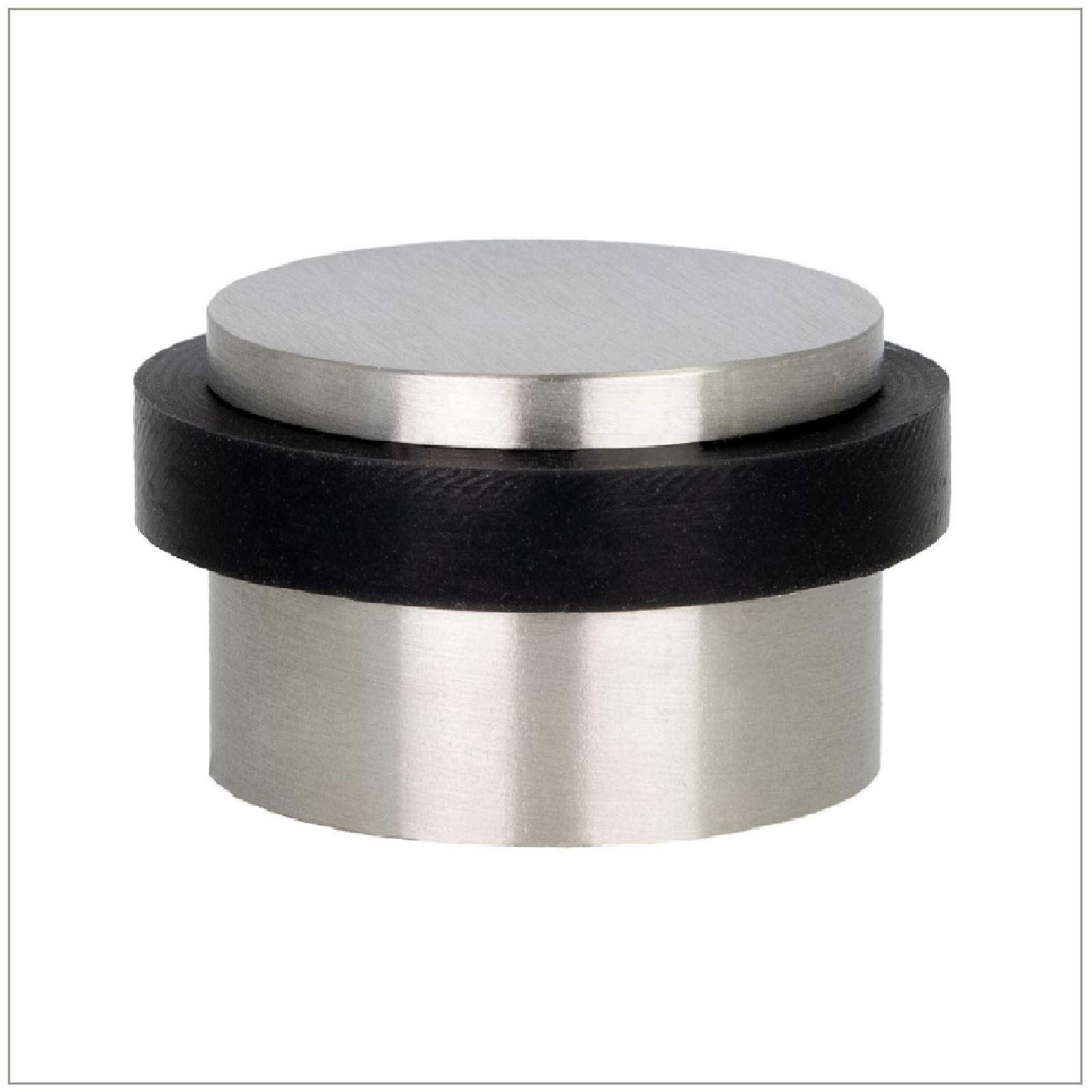 EVI Herrajes | Adhesive Floor Door Stop | Ø28x20mm | Stainless Steel Matte Finish | Protect Walls and Doors | Door Protector | 040140AM