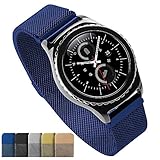 Milanese Loop Watch band Strap Magnetic Clasp Closure Lock Stainless Steel Quick Release Replacement Bracelet Men Women 18mm 20mm 22mm Blue