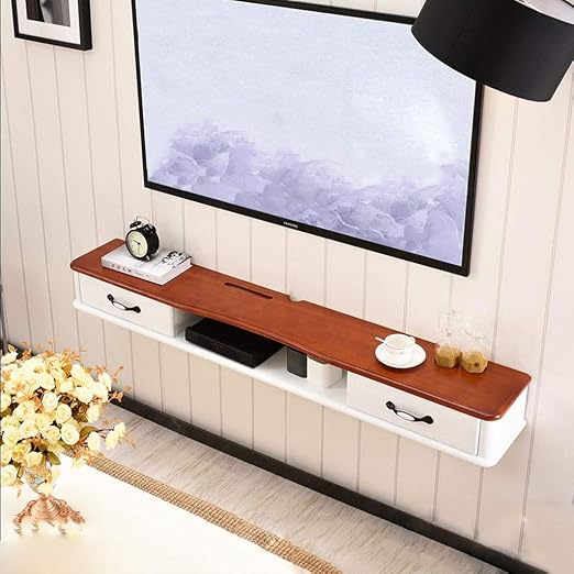 Mobile Porta Tv Sospeso In Legno Massello Mensola