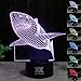 Optical Illusions 3D Lamp Touch Control LED Night Lights Decor Lights Animal Image Series 7 Colours Changes Best Gifts for Kid and Room&Dest Decoration