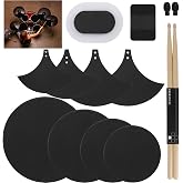 MCCKLE Drum Mute Pads Set 12 Pcs, Foam Silencer Pads for 10 12 14 16" Drums | Noise Reducing Drum Dampening Pads with Cymbal Mufflers, Anti-Slip Foam Covers for Acoustic &amp; Electronic Drum Kits Practice