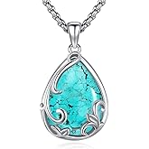 Turquoise Jewelry for Women Men 925 Sterling Silver Pendant Urn Necklaces for Ashes Picture Locket Necklace Thor Hammer Yggdrasil Virgen De Guadalupe St Michael Christopher Judas Witches Knot Necklace