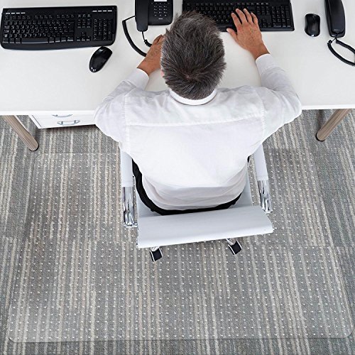 Slypnos 30" x 48" Rectangular Clear PVC Chair Mat for Office Home and Study