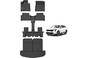 AIPOIL® Floor Mats & Cargo Liner Set for 2021-2025 Kia Sorento 6/7 Seat (Not for Hybrid) All Weather Protection Full Set Custom Car Mats Accessories - Black