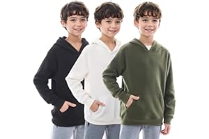 WHITE PEAK TRADING COMPANY Boys Athletic Hoodie Sweatshirt, 3 Pk Fleece Long Sleeve Kids Pullover Hoodies boy&girl Size 6-20