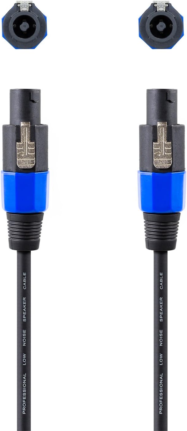 Haiserâ 2 M Pa Speaker Cable 2-Pin 2.5 Mmâ2 Length 2 m Professional Speaker Cable Speakon Compatible Acid and Oil Resistant with Collet Strain Relief and Touch Proof Contacts