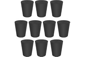 stonylab Solid Rubber Stoppers (Black), Tapered Plug for Sealing Test Tubes, Flasks and Laboratory Glassware, 10-Pack, #3