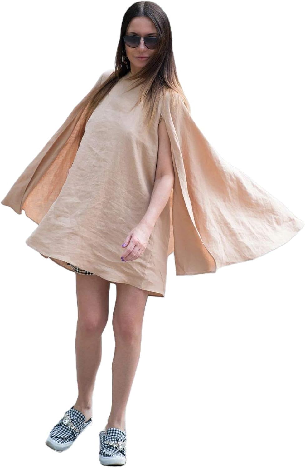 beige plus size dress