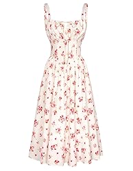 Floral Corset Dress for Women Ruched Bust