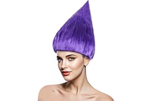 JoneTing Purple Spiky Wig 【+Wig Cap】 Short Purple Cosplay Wig for Halloween Bright Purple Cosplay Wig for Anime Short Purple Wigs Colored Funny Wig for Adult Peluca Violeta