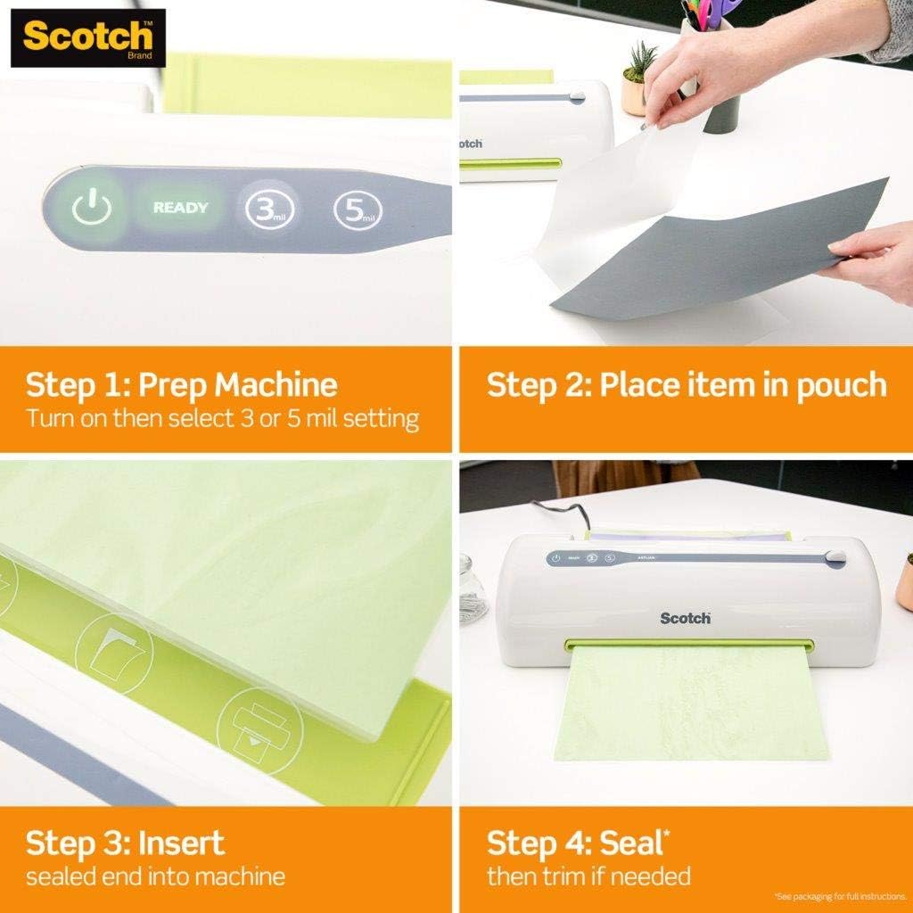 Scotch TL906 Thermal Laminator, Never Jam Technology Automatically Prevents Misfed Items, 2 Roller System, 9 inch : Laminating Machines : Office Products