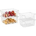 Amazon.com - blitzlabs Stackable Wire Metal Baskets Large Capacity ...