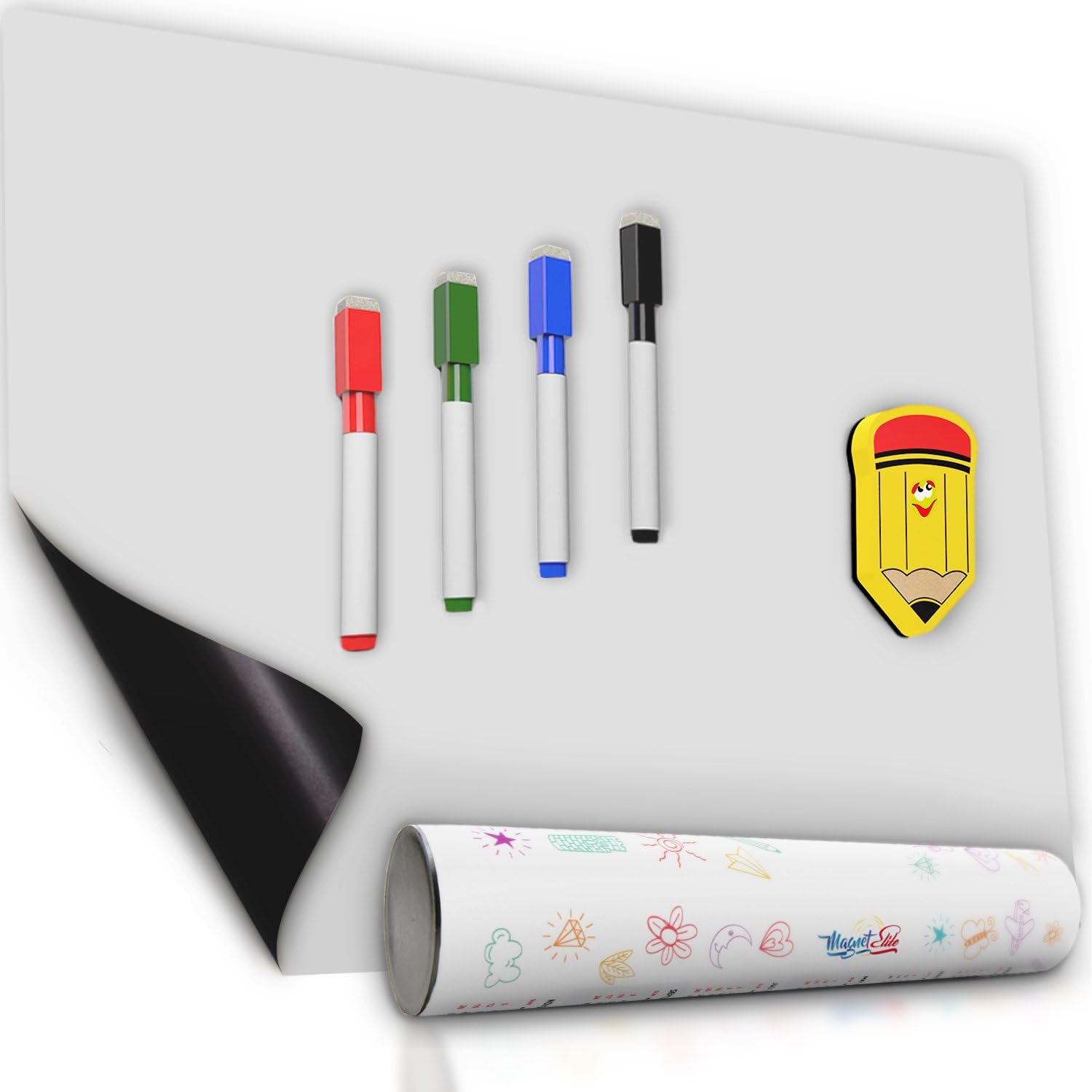 Dry Erase Board Calendar Whiteboard - Kids Sheets and Magnetic Drawing Board - Message Board and Reminder for Kitchen Refrigerator - 16x12 Inch- Magnetic Calendar Planner for Home Kitchen Appliances