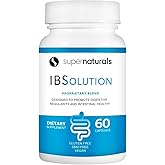 SuperNaturals IBSolution - Made in USA, Non-GMO, Gluten Free & Vegan (60 Capsules) - Digestive Gut Health Supplement With Psyllium Husk - Gas, Bloating, Diarrhea, Constipation Relief, Abdominal Pain