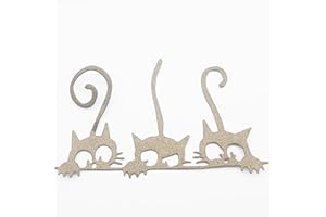 FAWENUCY Scrapbooking Die-Cuts, Christmas Metal Cutting Dies for Card Making, Paper Craft Punch Template, Background Embossing Stencils, DIY Album Décor (3 Pcs Cats-10.8x6.7cm)