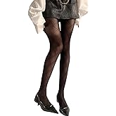 BEAUDRM Women's Y2k Diamond Patterned Tights Mesh Sheer Tights Sexy Stretchy Skinny Stockings Pantyhose