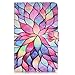 UUcovers Case for Samsung Galaxy Tab E 8.0 Inch 2016 released Tablet SM-T377A/T377V/T377P/T375/T378 Slim PU Leather Folio Stand TPU Back Shockproof Wallet Cover with Card Pockets, Rainbow Lotus Flower