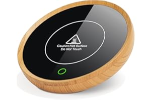 DIALAN'S Coffee Mug Warmer Electric Coffee Cup Warmer for Desk Use Large Candle Warmer with Gravity Sensing Switch Auto Shut Off Coffee Warm Plate Smart Hot Beverages Warmer for Office Home Gifts (Light Wood)