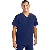 Healing Hands Men’s Scrub Top Justin V-Neck Modern Fit with Chest & Sleeve Pocket, Easy Care Stretch Fabric 2330