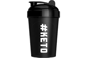 MIXT Energy Keto Shaker Bottle, BPA Free, Tight Lid, and Mixing Technology, 16 oz, Black (#Keto Design)
