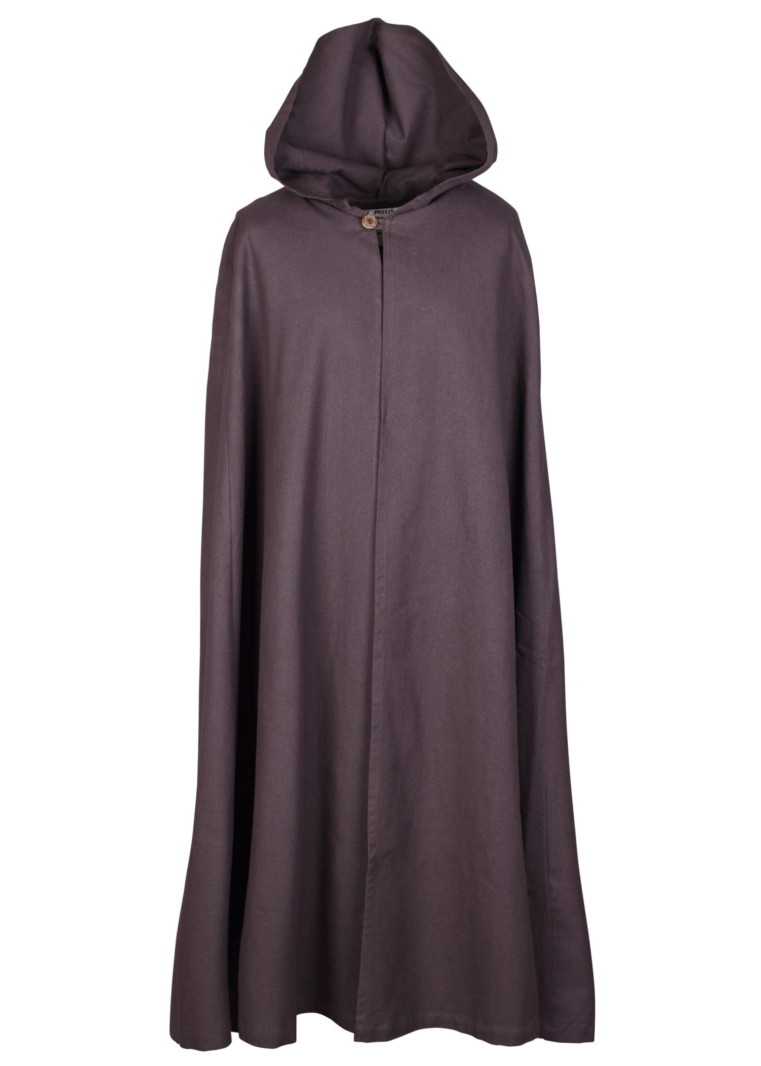 Battle-Merchant Burkhard - Medieval Cloak with Hood - For Men and Women - LARP Wizard Costume - Brown