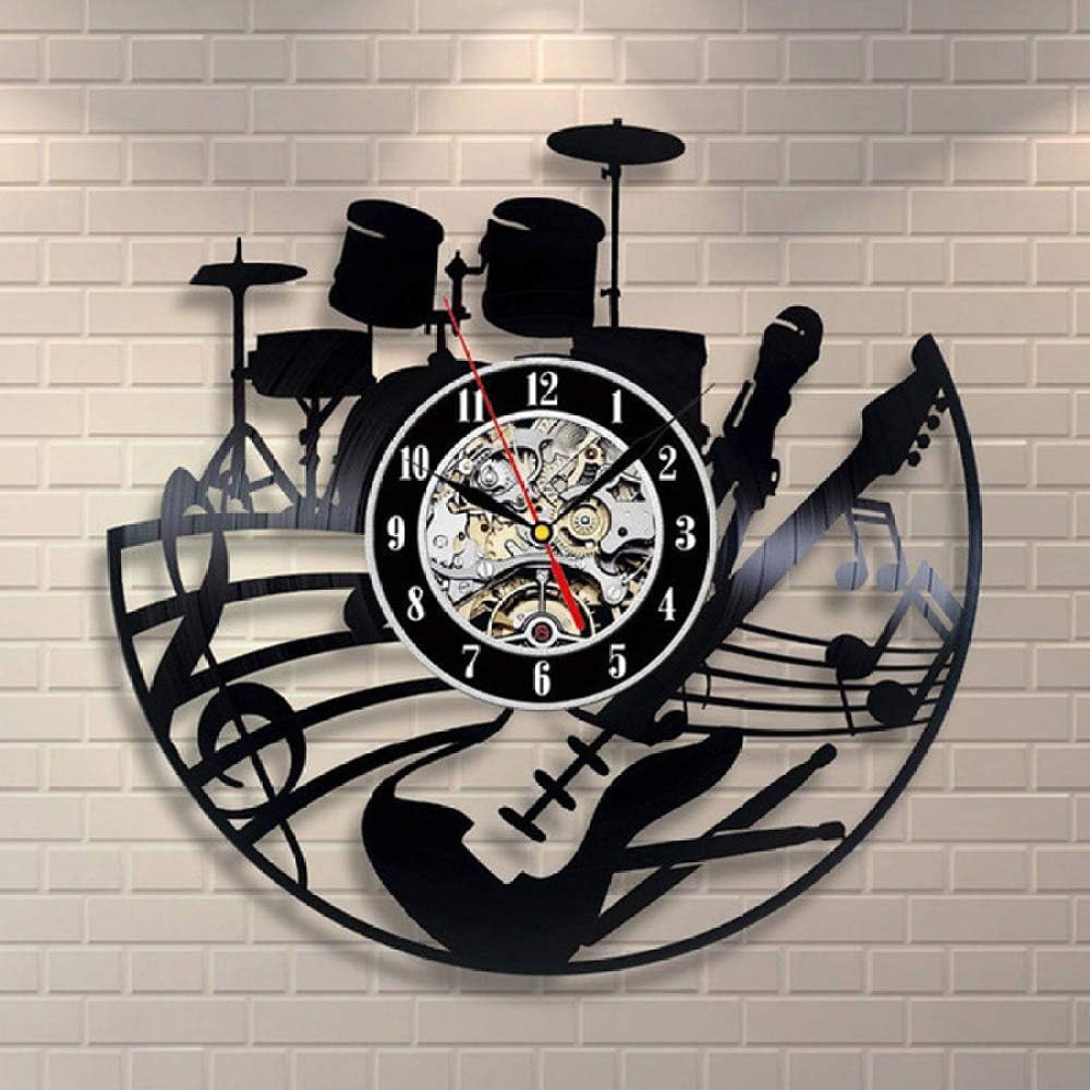 GVC Horloge Mural Rock Band Reloj de Pared Diseño para música Tema