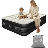 Air Mattress Full with Built-in Pump, 18" Height, Up to 600 lbs Black | Inflatable Mattress, Quick Inflation, 48Hr Leak-Proof Test, 10 Year Manufacturer Support, For Home &amp; Guests &amp; camping