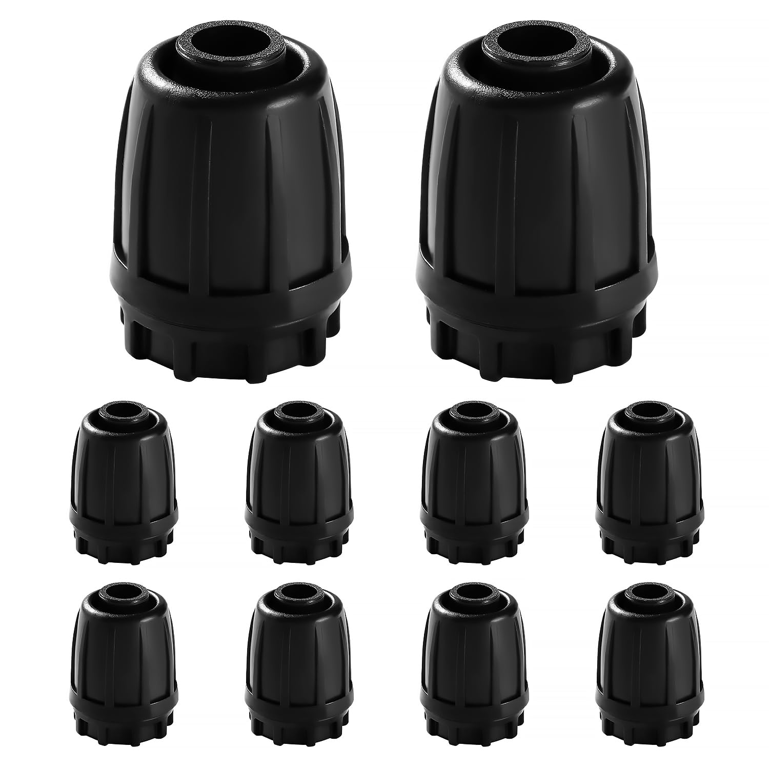 VooGenzek 10 PCS Irrigation Fittings End Plugs for 16mm Tubing, Barbed Locked End Plug Connectors, Drip Tubing Connectors, for Lawn, Farm, Garden, Black