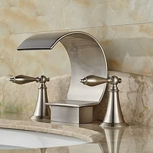 Grifo Níquel Cepillado Cascada Baño Grifo De La Bañera Caño Mezclador