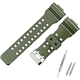 KHZBSKHZBS Men's rubber resin Watch Strap accessories Replacement fit for Casio G-Shock GA100 GA110 GA140 GA150 GD120 GW8900 GLS100 GAX100 Watch bands Outdoor sports wristband bracelet