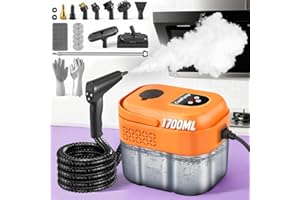 COOLPUMP Upgraded 1.8Qt Handheld Steam Cleaner for Home Cleaning,6-Levels Adjustable Pressurized Handheld Steamer, Protable Hand held Steamer for Cleaning 10s Heat-Up, Protable Steam Cleaners Handheld for Home