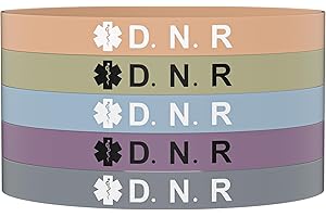 Pmormyy 5PCS Medical Alert Bracelet for Women Men, Medical Alert ID Silicone Wristband Bracelets for Diabetic 1/2 D.N.R Pacemaker Epilepsy