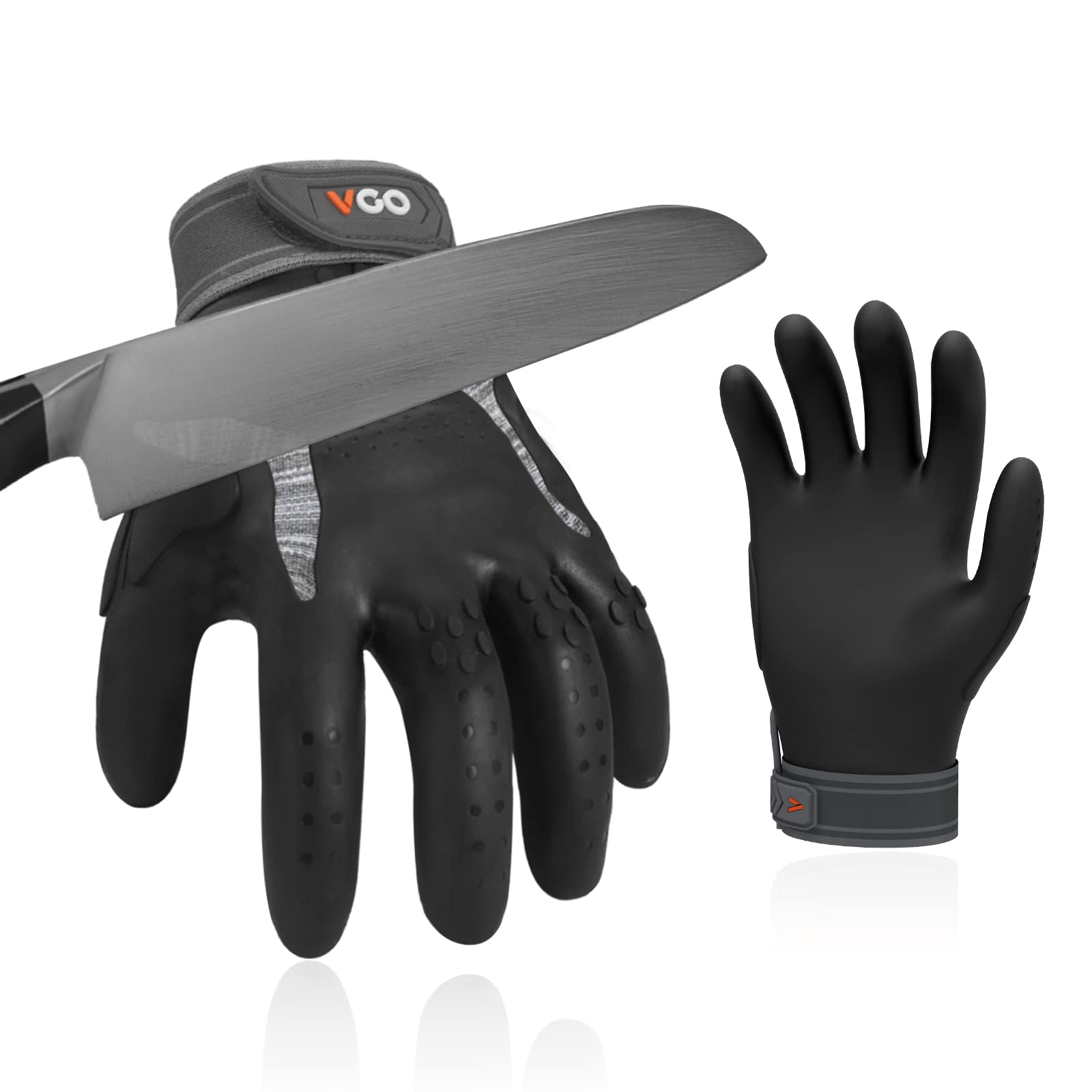 Vgo... NGG X1 Seamless Utility Gloves,Cut Resistant Safety Work Gloves,HPPE Anti-cut Liner,EN388 level C,ANSI level A3,Anti-slip Palm Mechanic Gloves(TP1112HY,Black,L,1Pair) — image 1