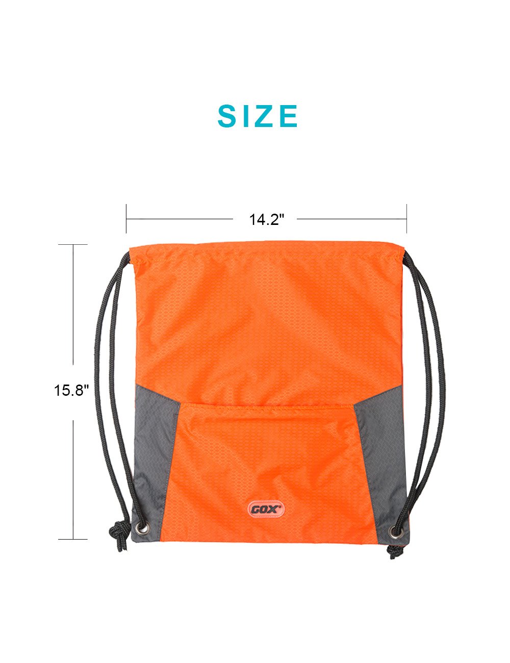 GOX Foldable Drawstring Backpack,Ultra Lightweight GYM Sackpack,Water Repellent Bag For Travel