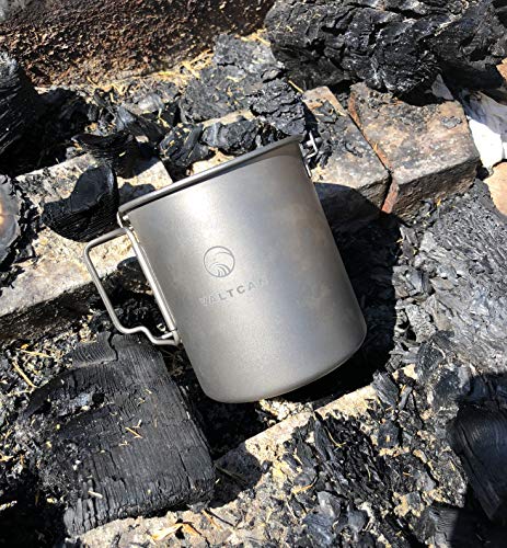 Valtcan Titanium 750ml Pot for Camping Coffee Tea Backpacking Bushcraft Fire Mug Cup with Lid and Stuff Sack - Thumbnail 6