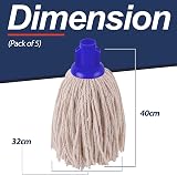 Abbey No.16 Cotton Mop Heads 5pk Universal Screw Socket Blue Super Absorbent view 2