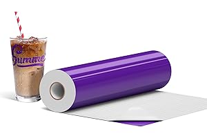 IROHTV Purple Permanent Vinyl, 12" x 15 FT Glossy Purple Vinyl Roll for Cricut, Silhouette All Cutting Machines, Adhesive Vinyl for Craft Wall Stickers Scrapbooking Car Decals Signs