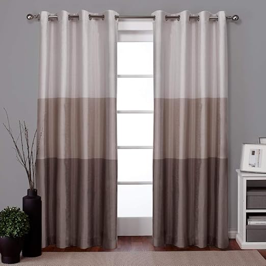 Amazon Com Exclusive Home Curtains Chateau Striped Faux Silk