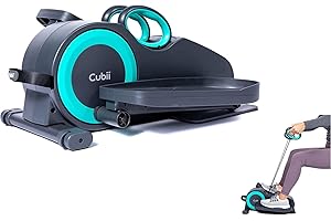 Cubii Total Body - Under Desk Seated Elliptical Pedal Exerciser with Built in Upper Body Resistance Bands, 12 Levels of Resistance, LCD Display, Whisper Quiet with Bluetooth - Adult to Seniors