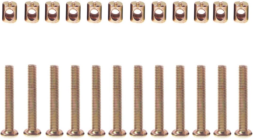 Crib Bolts and Screws Hardware Kit Barrel Nut for Furniture Baby Toddler Bed Crib Screws Replacement Parts M6 x 30mm / Set of 12